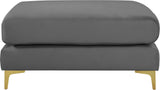 Julia Contemporary Modular Ottoman - Cozy Velvet Seating with Customizable Gold & Chrome Legs