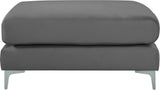Julia Contemporary Modular Ottoman - Cozy Velvet Seating with Customizable Gold & Chrome Legs