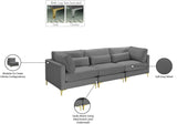 Julia Contemporary Modular Sofa - Soft Velvet Comfort with Customizable Gold & Chrome Legs