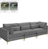 Julia Contemporary Modular Sofa - Soft Velvet Comfort with Customizable Gold & Chrome Legs
