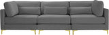 Julia Contemporary Modular Sofa - Soft Velvet Comfort with Customizable Gold & Chrome Legs