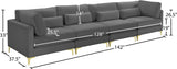 Julia Contemporary Modular Sofa - Soft Velvet Comfort with Customizable Gold & Chrome Legs