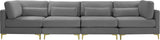 Julia Contemporary Modular Sofa - Soft Velvet Comfort with Customizable Gold & Chrome Legs