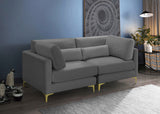 Julia Contemporary Modular Sofa - Soft Velvet Comfort with Customizable Gold & Chrome Legs