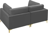 Julia Contemporary Modular Sofa - Soft Velvet Comfort with Customizable Gold & Chrome Legs