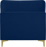 Julia Modular Armless Chair - Cozy Contemporary Design with Customizable Gold and Chrome Legs