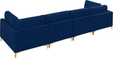 Julia Contemporary Modular Sofa - Soft Velvet Comfort with Customizable Gold & Chrome Legs