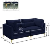 Julia Contemporary Modular Sofa - Soft Velvet Comfort with Customizable Gold & Chrome Legs
