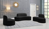 Mitzy Contemporary Loveseat – Elegant Kidney-Shaped Design for Modern Living Spaces and Comfort