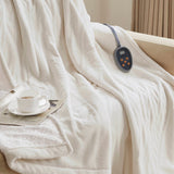 Heated Plush To Berber Electric Bedding Blanket, Ivory