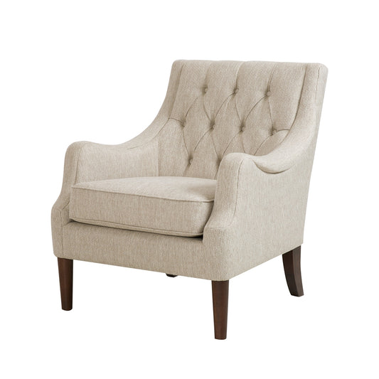 Diamond Tufted Vintage Lounge Chair, Cream *