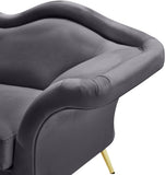 Lips Velvet Chair - Luxurious Boudoir-Inspired Design with Gold Metal Legs for Modern Living Spaces