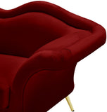 Lips Velvet Chair - Luxurious Boudoir-Inspired Design with Gold Metal Legs for Modern Living Spaces