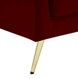 Lips Velvet Chair - Luxurious Boudoir-Inspired Design with Gold Metal Legs for Modern Living Spaces