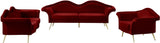 Lips Velvet Chair - Luxurious Boudoir-Inspired Design with Gold Metal Legs for Modern Living Spaces