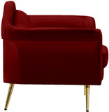 Lips Velvet Chair - Luxurious Boudoir-Inspired Design with Gold Metal Legs for Modern Living Spaces