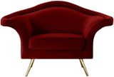 Lips Velvet Chair - Luxurious Boudoir-Inspired Design with Gold Metal Legs for Modern Living Spaces