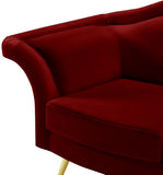 Lips Velvet Chair - Luxurious Boudoir-Inspired Design with Gold Metal Legs for Modern Living Spaces