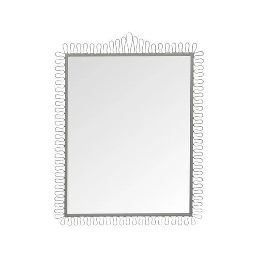 Squiggle Rectangle Champagne Silver Mirror