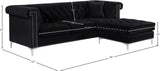 Damian Contemporary 2-Piece Reversible Sectional with Plush Seating and Stylish Chrome Accents