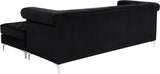 Damian Contemporary 2-Piece Reversible Sectional with Plush Seating and Stylish Chrome Accents
