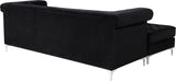 Damian Contemporary 2-Piece Reversible Sectional with Plush Seating and Stylish Chrome Accents