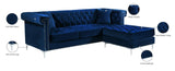 Damian Contemporary 2-Piece Reversible Sectional with Plush Seating and Stylish Chrome Accents