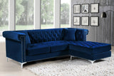 Damian Contemporary 2-Piece Reversible Sectional with Plush Seating and Stylish Chrome Accents