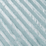 Ultra-Soft Plush Long Fur Throw Pillow and Blanket, Blue