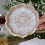 Burlap and Lace Tableware Set 62 Pieces
