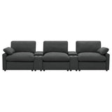 Collins 5-piece Power Reclining Home Theater Seating Dark Grey