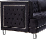 Lucas Acrylic Contemporary Loveseat with Tufted Velvet, Nailhead Trim, and Chic Clear Legs for Elegance