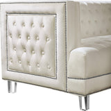 Lucas Acrylic Contemporary Loveseat with Tufted Velvet, Nailhead Trim, and Chic Clear Legs for Elegance