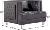 Lucas Acrylic Contemporary Chair with Tufted Velvet Upholstery and Elegant Nailhead Design