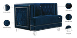 Lucas Acrylic Contemporary Chair with Tufted Velvet Upholstery and Elegant Nailhead Design