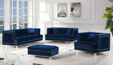 Lucas Acrylic Contemporary Loveseat with Tufted Velvet, Nailhead Trim, and Chic Clear Legs for Elegance