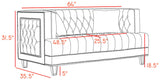 Lucas Acrylic Contemporary Loveseat with Tufted Velvet, Nailhead Trim, and Chic Clear Legs for Elegance