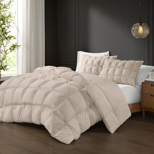 Puffed Overfilled Down Alternative Comforter, Tan