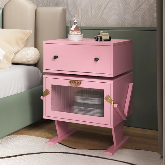 Modern Nightstand with Led Light Strips