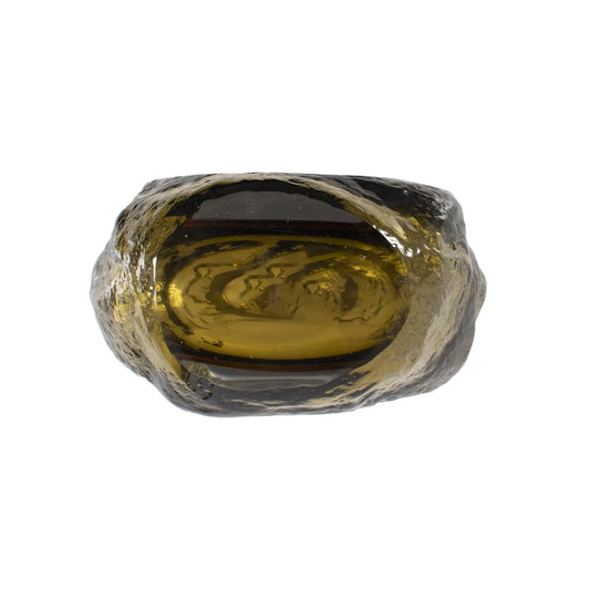 Dusty Olive Crystalized Glass Vase- Short