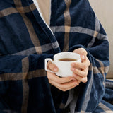 Plaid Shepra Velvety Heated Throw, Navy