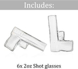 Pistol Whiskey Gun Decanter & Pistol Shot Glasses Set