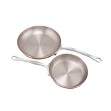 Mauviel M'Heritage M'150 S 2-Piece Copper Frying Pan Set With Cast Stainless Steel Handles