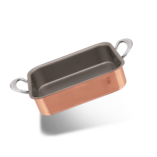 Mauviel M'MINIS Copper Roasting Pan With Stainless Steel Handles, 7.1 x 5.5-In