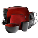 Gibson Elite Soho Lounge Square 16-Piece Stoneware Dinnerware Set