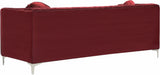 Isabelle Contemporary Velvet Loveseat with Chrome Legs - Luxurious Seating for Modern Homes