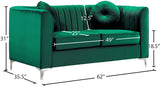 Isabelle Contemporary Velvet Loveseat with Chrome Legs - Luxurious Seating for Modern Homes