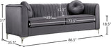 Isabelle Velvet Contemporary Sofa - Luxurious Upholstery with Chrome Legs & Cozy Throw Pillows