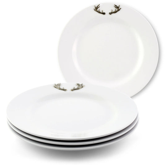 Elk / Deer Antlers Melamine Lunch Plates - Set of 4