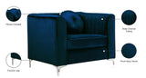 Isabelle Velvet Contemporary Chair - Luxurious Upholstered Seating with Chrome Legs and Pillows